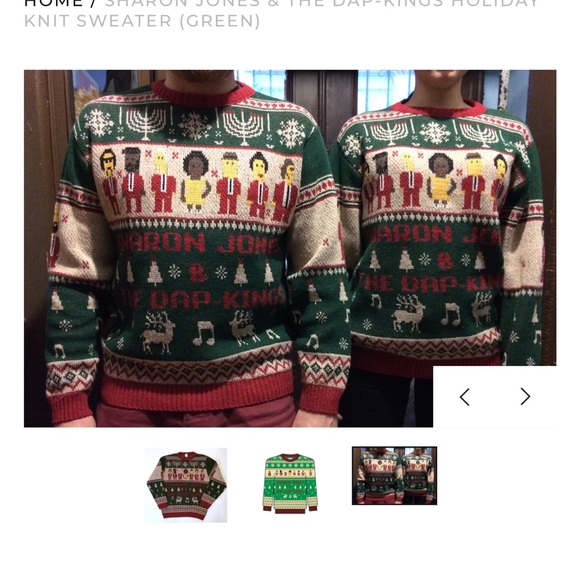 SHARON JONES & THE DAP-KINGS HOLIDAY KNIT SWEATER (GREEN)
Large unisex GUC - Picture 3 of 6